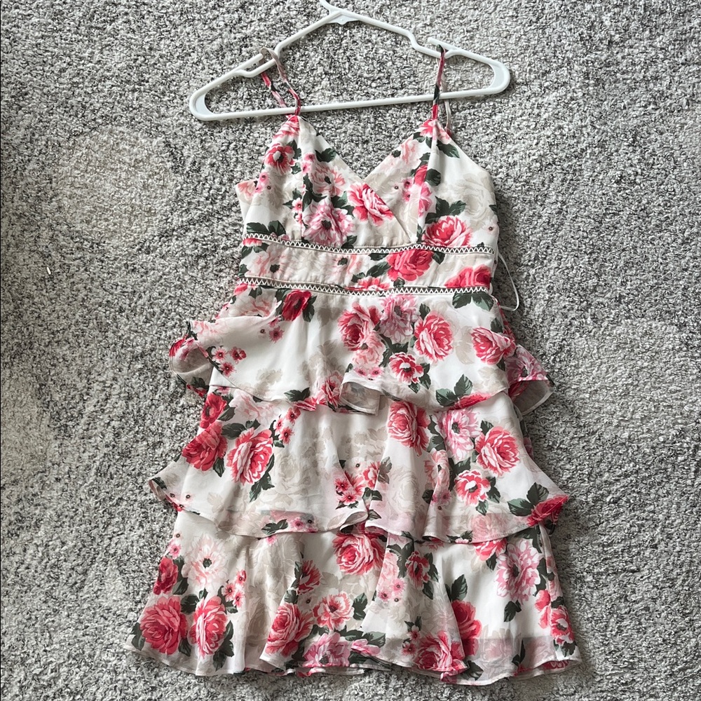 Miami Pink and White Floral Mini Dress